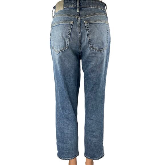 Everlane The Curvy Cheeky Blue High Rise Medium Wash Straight Denim Jeans Sz 25 - Picture 3 of 5